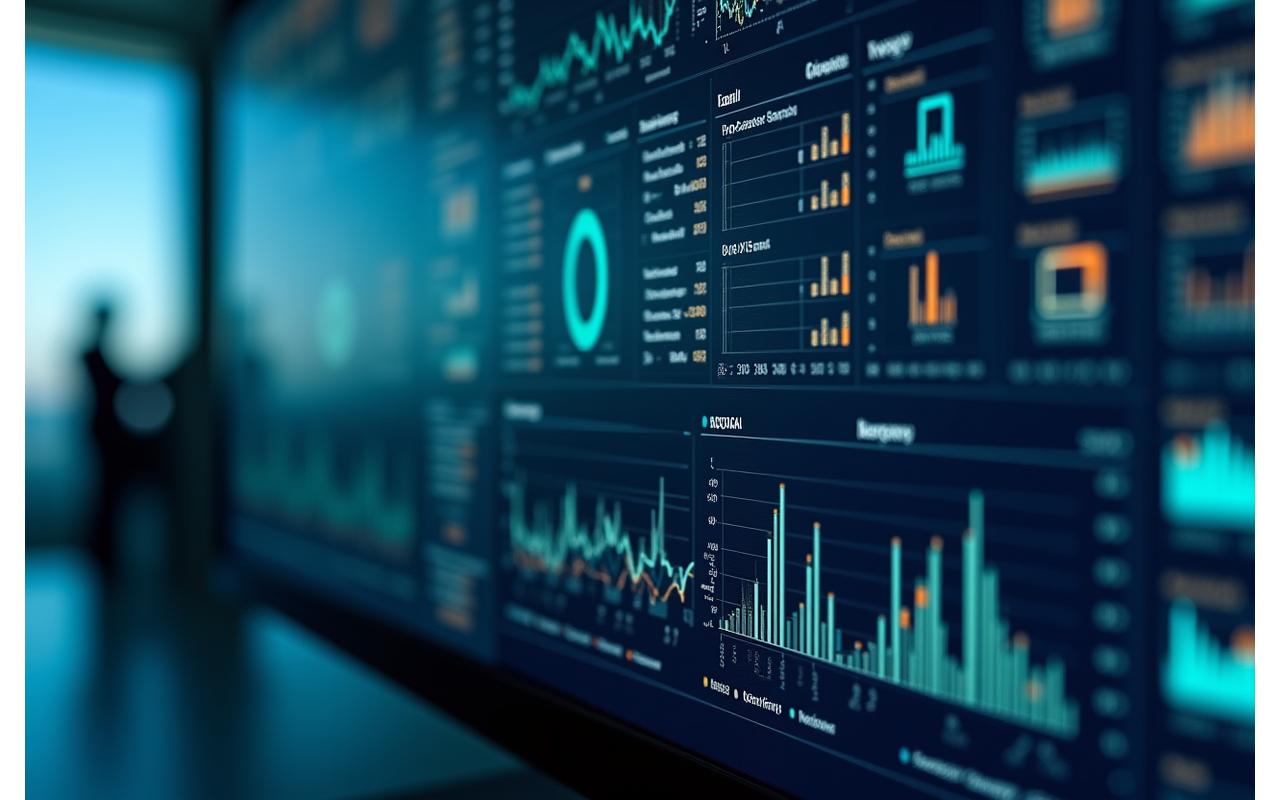 データ分析と経営指標を示す経営ダッシュボード