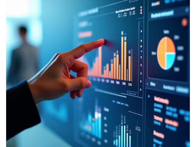 グラフとデータ解析を示すインタラクティブなダッシュボード